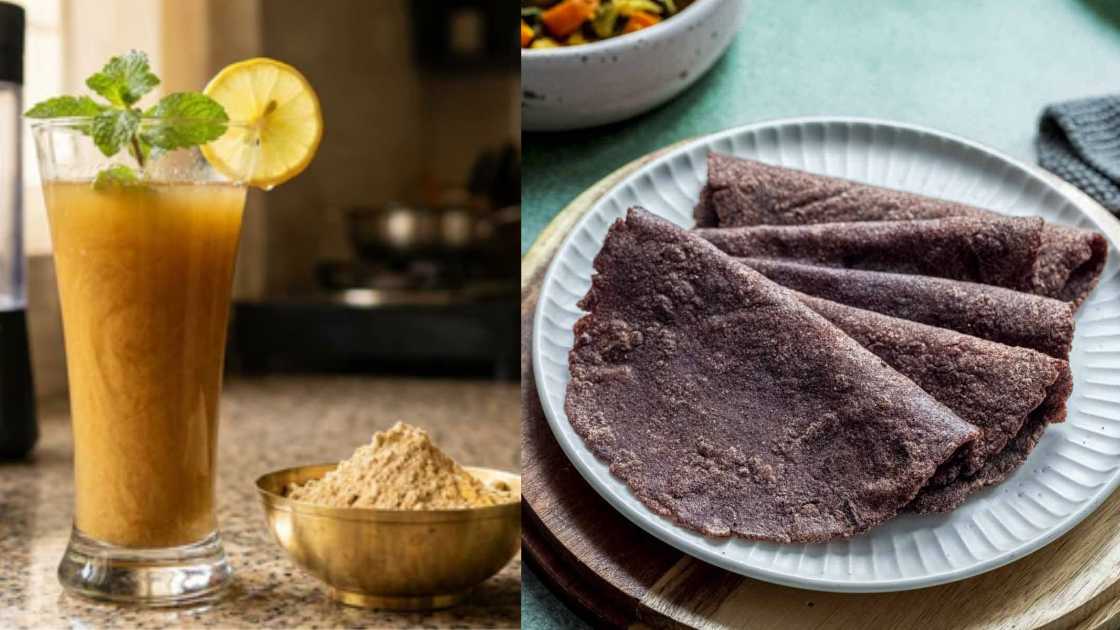 Sattu Drink with Ragi Roti
